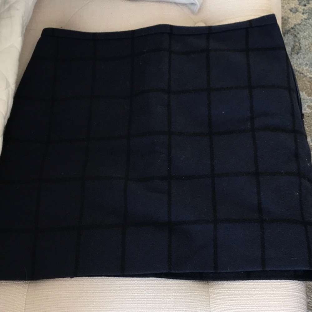 Madewell sz 4 mini skirt- wool w navy black print